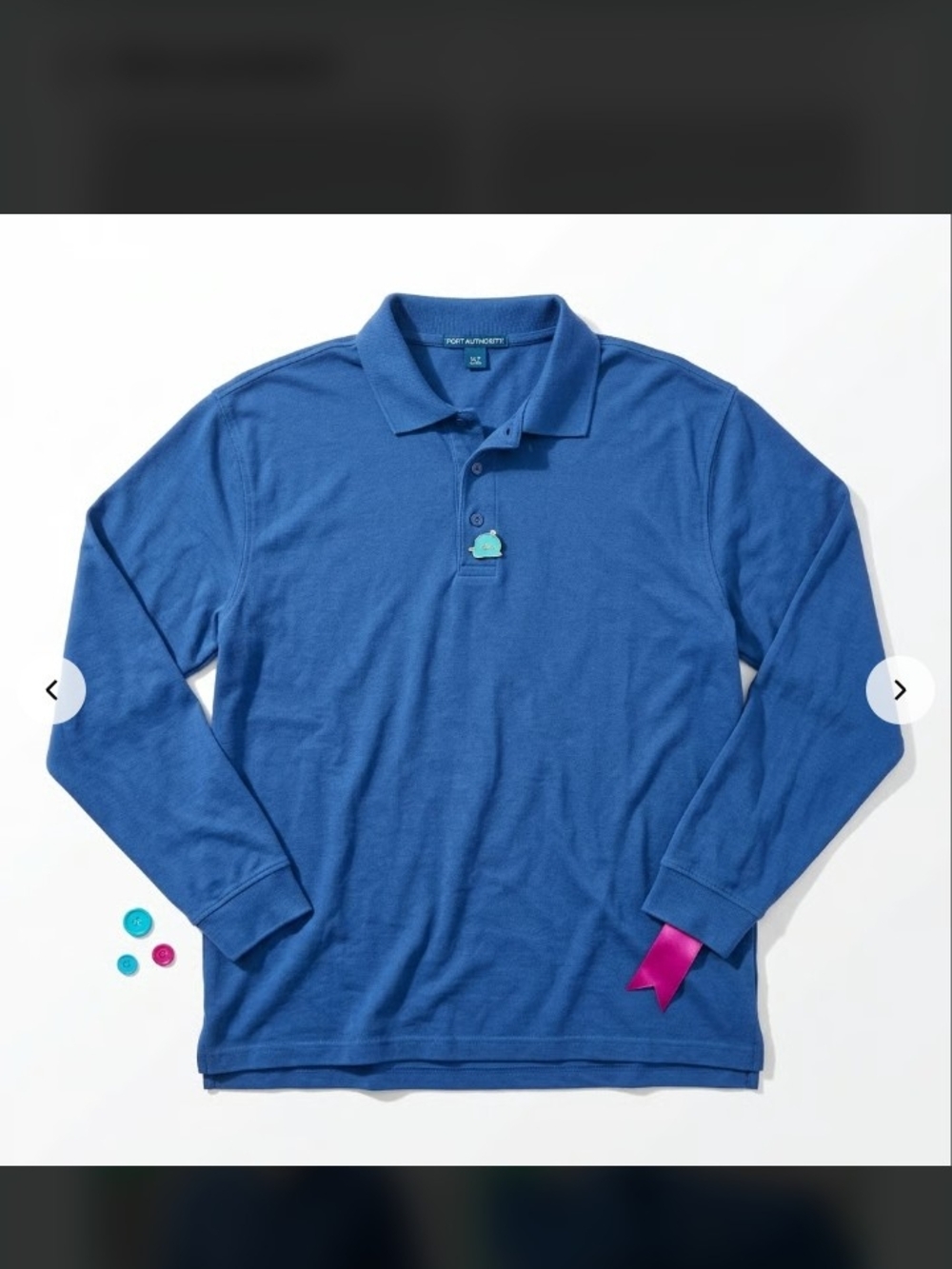 Port Authority Men's Size XLT Long-Sleeve Polo in Royal Blue